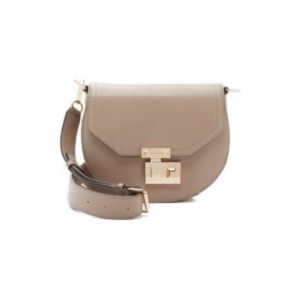 Rebecca Minkoff Paris Leather Saddle Crossbody Bag Taupe